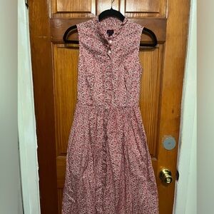 J. Crew Red Floral Midi Dress